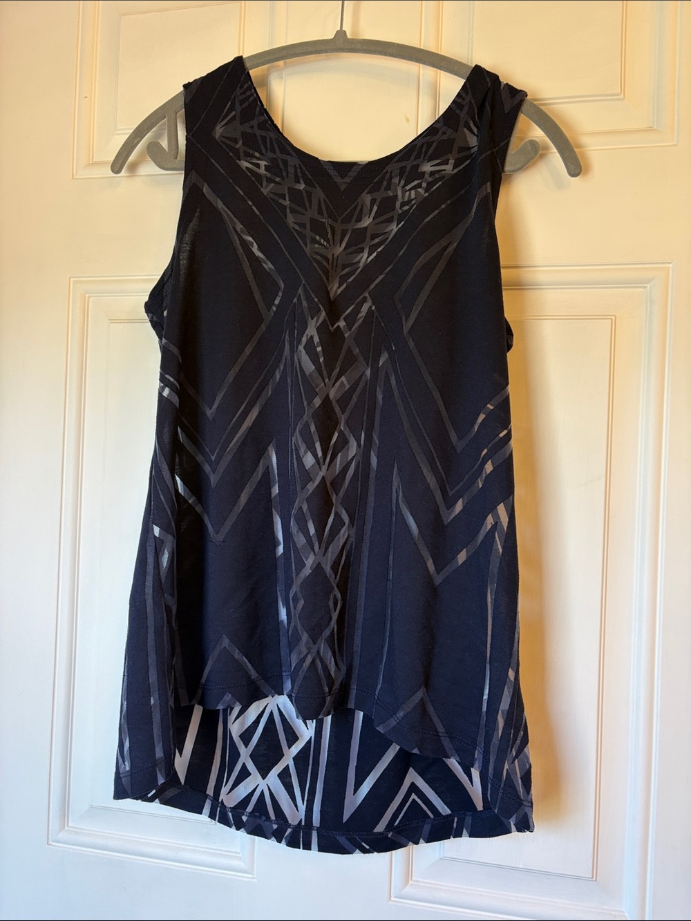 A Pea in the Pod Navy Geometric Sleeveless Maternity Tank